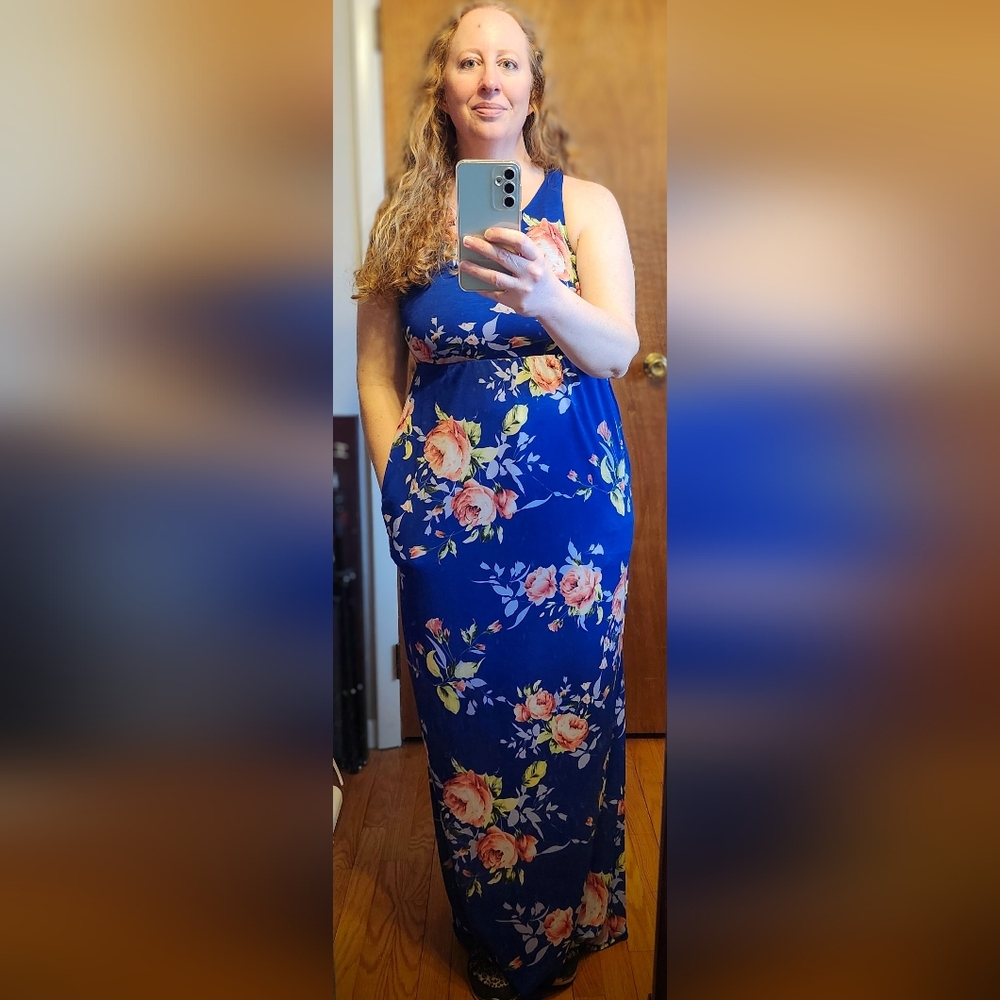 Blue Floral Maxi Dress